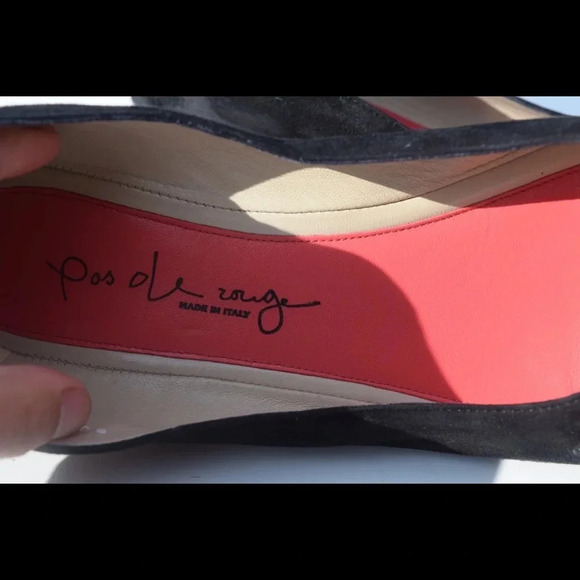 Pas Ole Rouge peep toe wedges - Picture 6 of 8